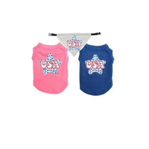 4th of July Dog Shirt and Bandana "USA"