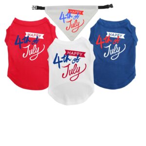 4th of July Pet Shirt and Bandana "Happy 4th of July"
