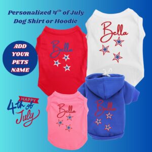 Custom 4th of July Dog Hoodie - Personalized with Pet Name