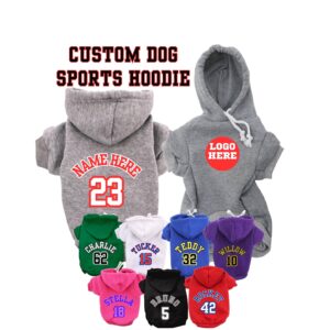 Custom Dog Sport Hoodie - Personalize Back With Name and Number