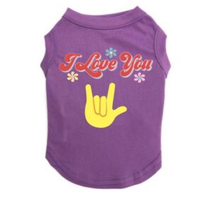 I love you pet Shirt "I Love You" Expressive I love you Sign Language Pet T-Shirt