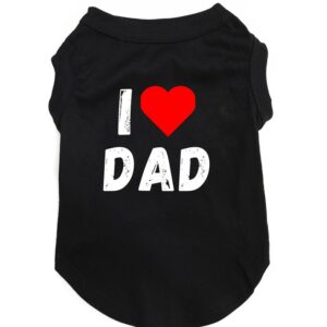 I Love Dad Dog Shirt Fathers Day with Matching Bandana