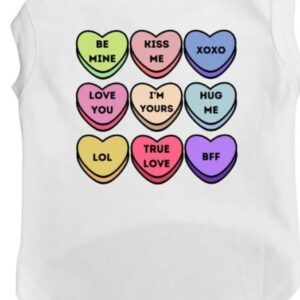 Valentine Dog Shirt or Hoodie with Conversation heart design