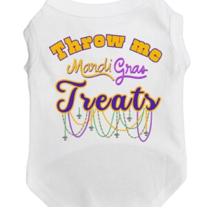 Mardi Gras Dog Shirt "Throw me Treats"