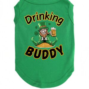 St. Patrick's Day Pet Shirt "Drinking Buddy" with Bandana