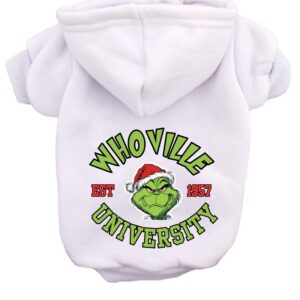 Christmas Grinch Whoville University Pet Hoodie