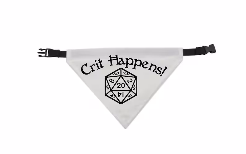 D&D Pet Bandana "Crit Happens"